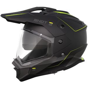 Enduro motorcykelhjelm Shot Trek Max Vision Rally mat sort-fluo gul
