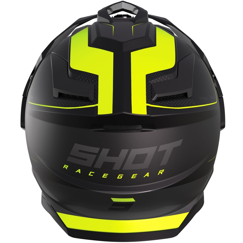 Enduro motorcykelhjelm Shot Trek Max Vision Rally mat sort-fluo gul