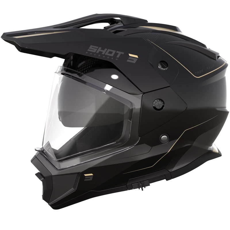 Enduro motorcykelhjelm Shot Trek Max Vision Rally blank sort-sand