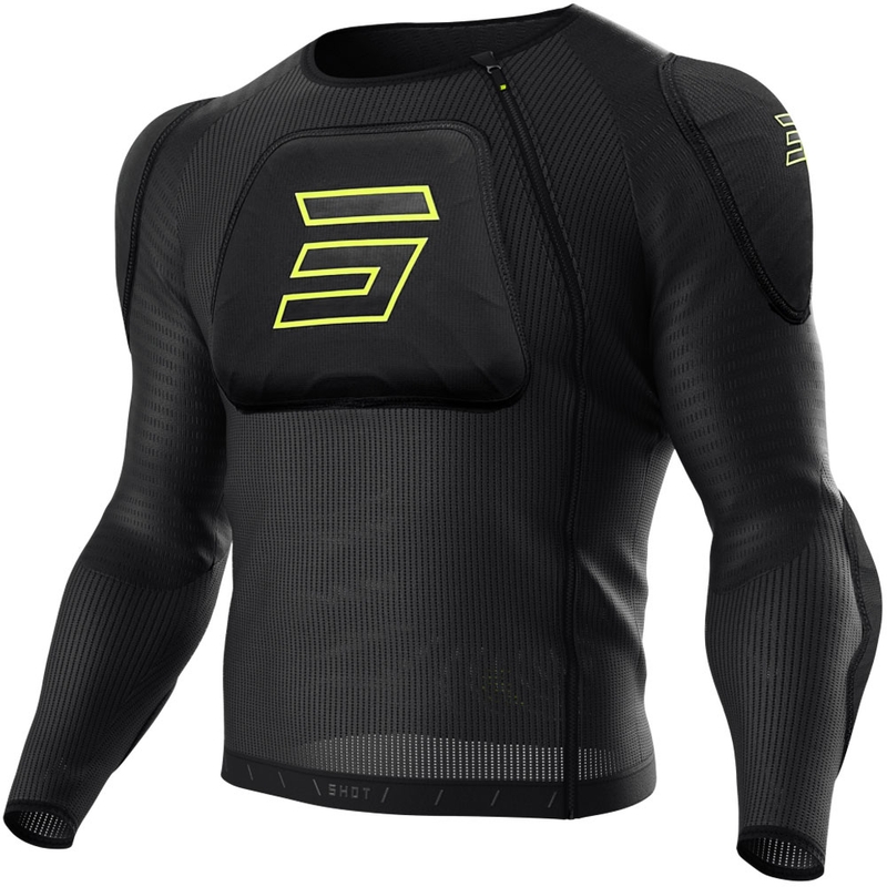 Kropsbeskytter Shot Vest Prime sort-fluo gul
