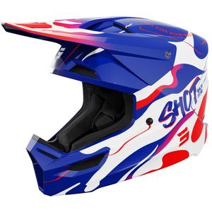 Shot Furious Beast Børne Motocross Hjelm Glossy Blå-Rød