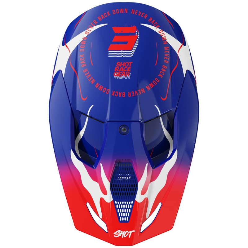 Shot Furious Beast Børne Motocross Hjelm Glossy Blå-Rød