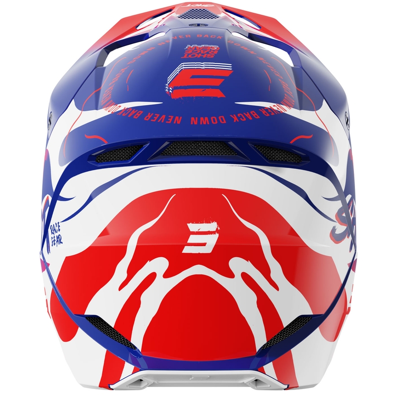 Shot Furious Beast Børne Motocross Hjelm Glossy Blå-Rød