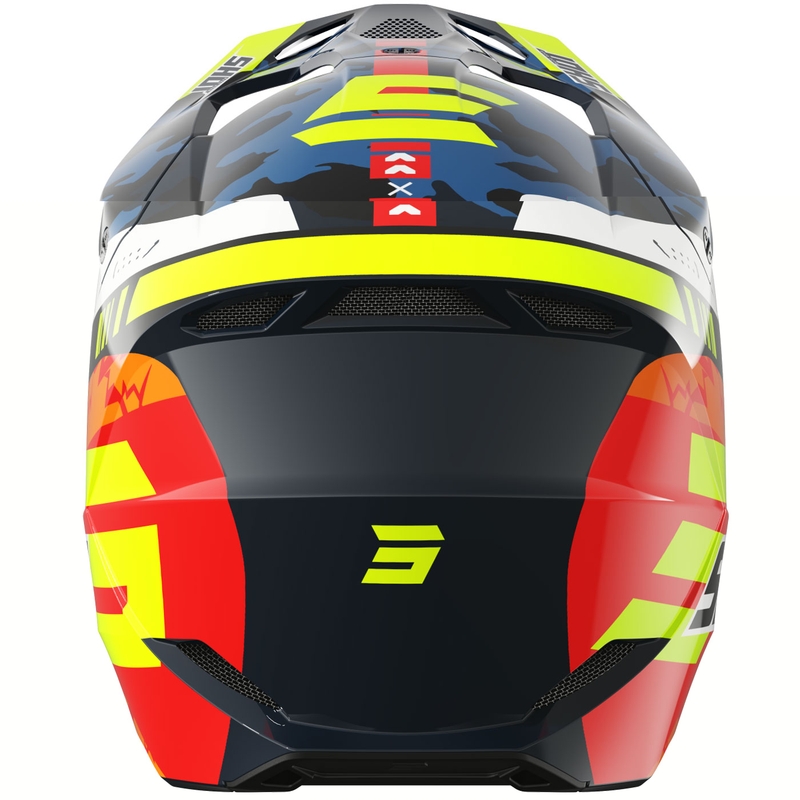 Motocross hjelm Shot Furious Flash skinnende blå-fluo gul