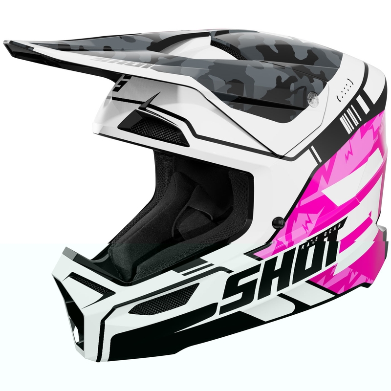 Shot Furious Flash Børne Motocross Hjelm Skinnende Pink