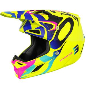 Shot Speed Ghost Børne Motocross Hjelm Shiny Fluo Gul