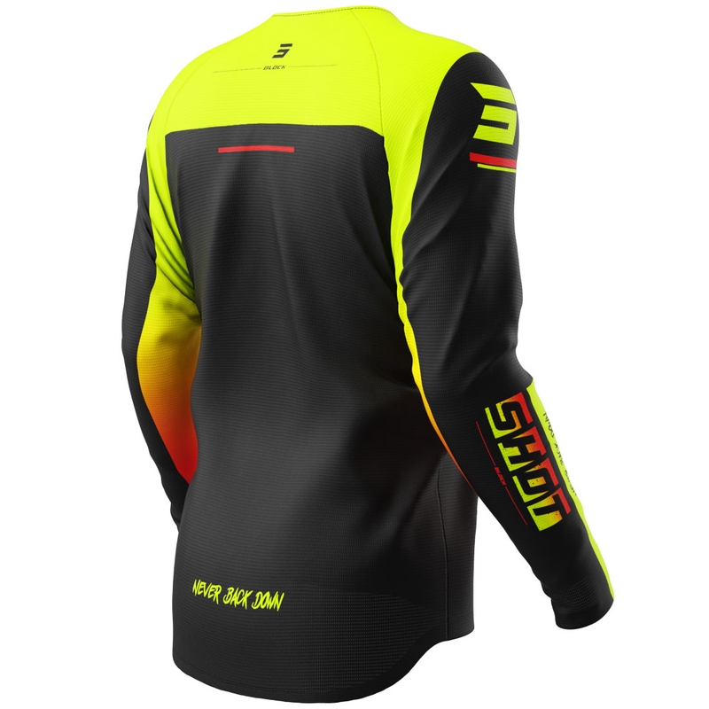 Shot Draw Block Børne Motocross Trøje Fluo Gul