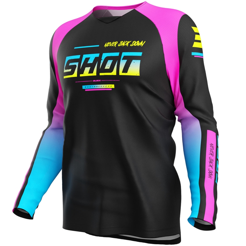 Shot Draw Block Børne Motocross Trøje Pink