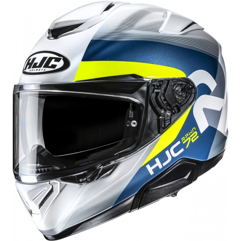 Fullface motorcykelhjelm HJC RPHA 72 Phyta MC3H grå-blå-gul