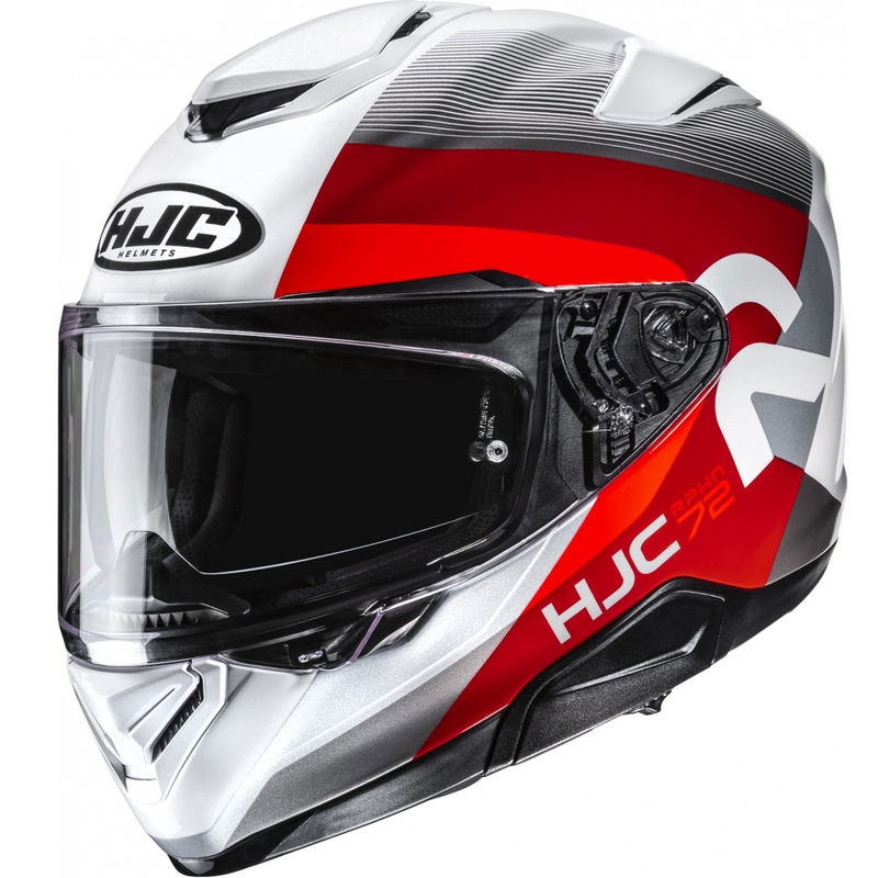 Fullface motorcykelhjelm HJC RPHA 72 Phyta MC1 grå-hvid-rød