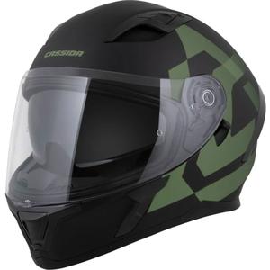 Cassida Orbit Grind fullface motorcykelhjelm, mat sort-mørkegrøn