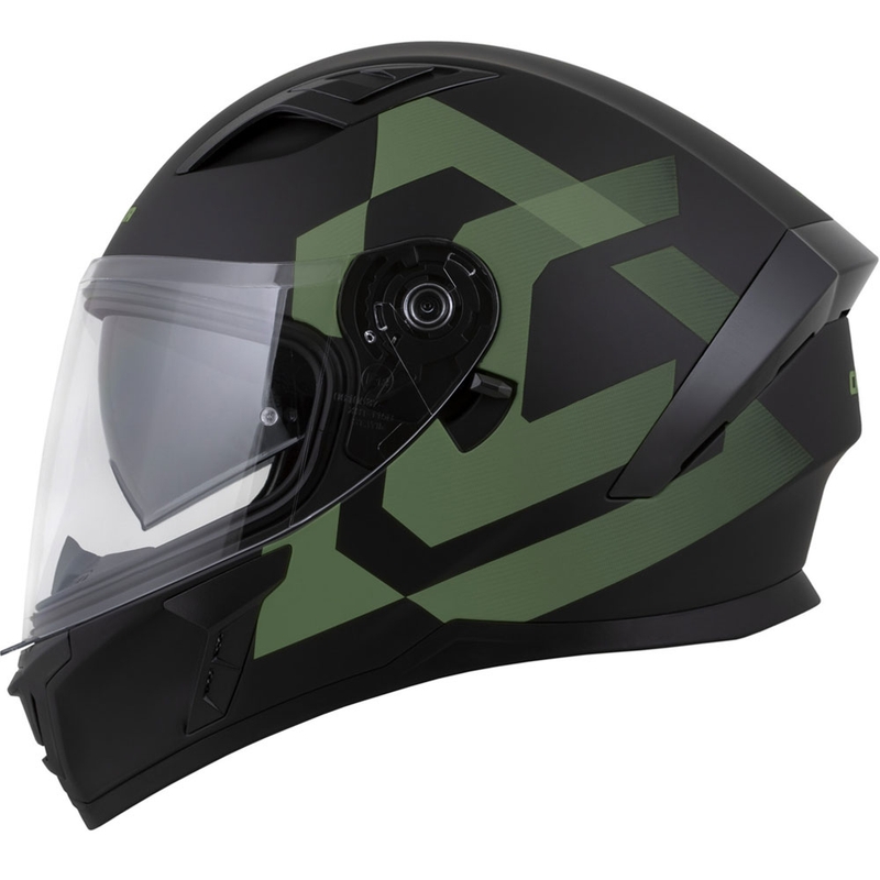 Cassida Orbit Grind fullface motorcykelhjelm, mat sort-mørkegrøn