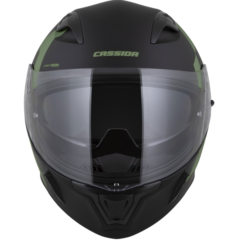 Cassida Orbit Grind fullface motorcykelhjelm, mat sort-mørkegrøn