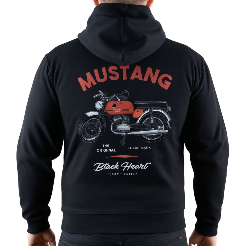 Black Heart Mustang sweatshirt, sort