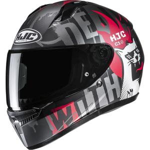 Børne fullface motorcykelhjelm HJC C10 Fop MC1SF sort-grå-rød