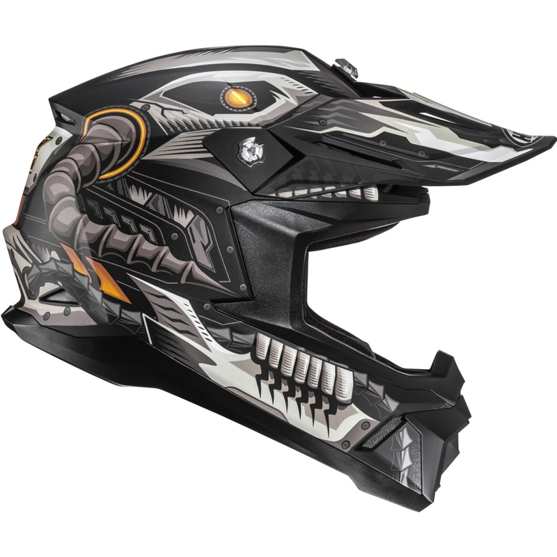Motocross hjelm HJC C50 Mecha Beast MC5SF sort-grå