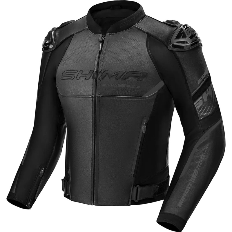 Shima Bandit 2.0 læder motorcykeljakke sort-sort