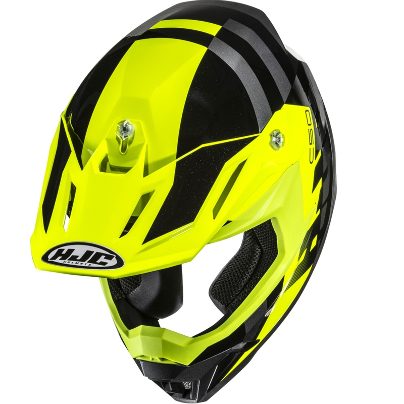 Motocross hjelm HJC C50 Mirage MC3H sort-fluo gul-grå