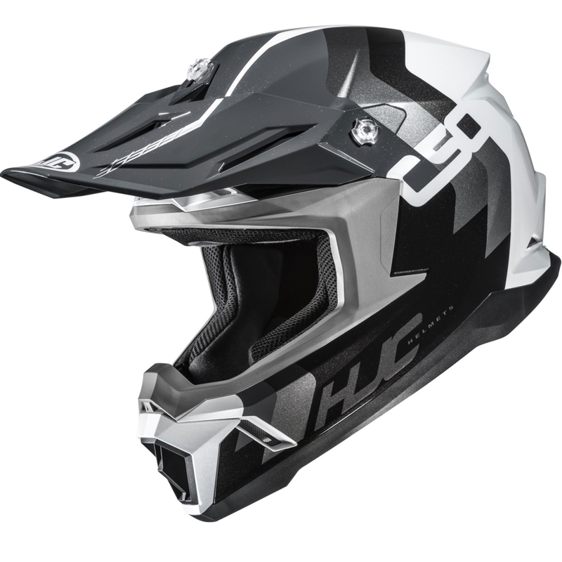 Motocross hjelm HJC C50 Primal MC5 sort-grå-hvid