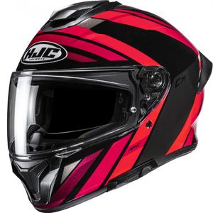 Fullface motorcykelhjelm HJC C71 Faber MC1 sort-rød