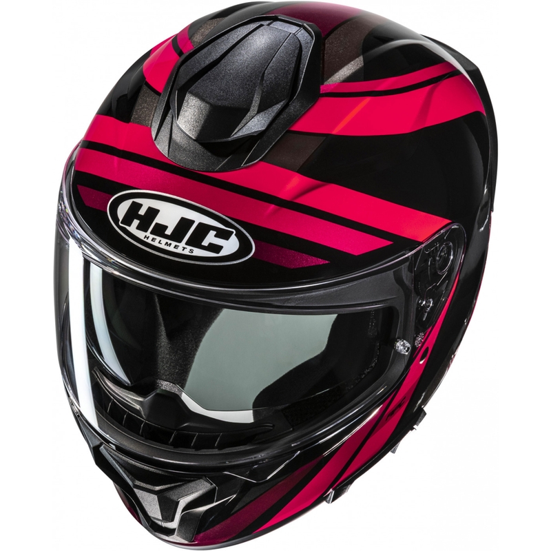 Fullface motorcykelhjelm HJC C71 Faber MC1 sort-rød