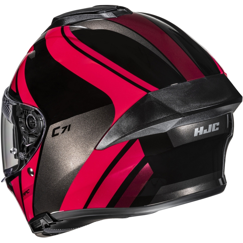 Fullface motorcykelhjelm HJC C71 Faber MC1 sort-rød