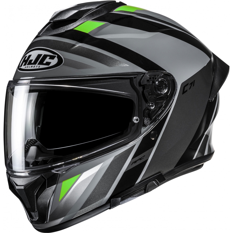 Integralhjelm HJC C71 Faber MC4 sort-grå-fluo grøn