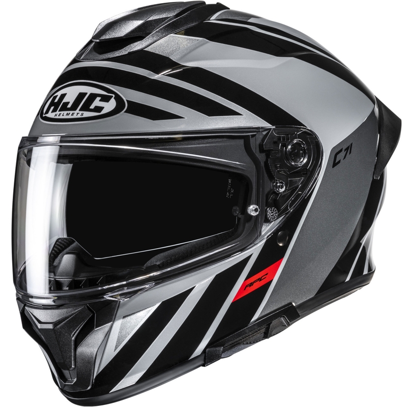 Fullface motorcykelhjelm HJC C71 Faber MC5 sort-grå