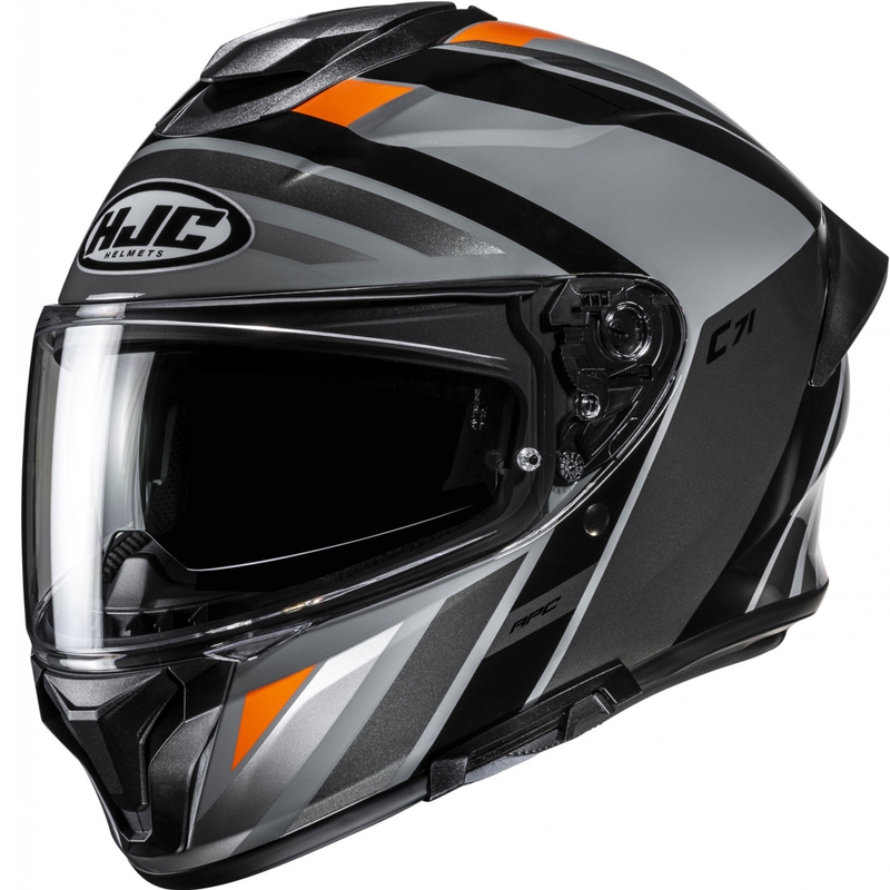 Integralhjelm HJC C71 Faber MC7 sort-grå-orange