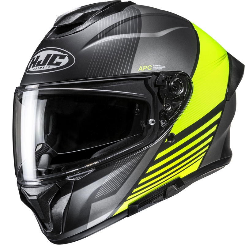 Integralhjelm HJC C71 Morix MC3HSF sort-grå-fluo gul