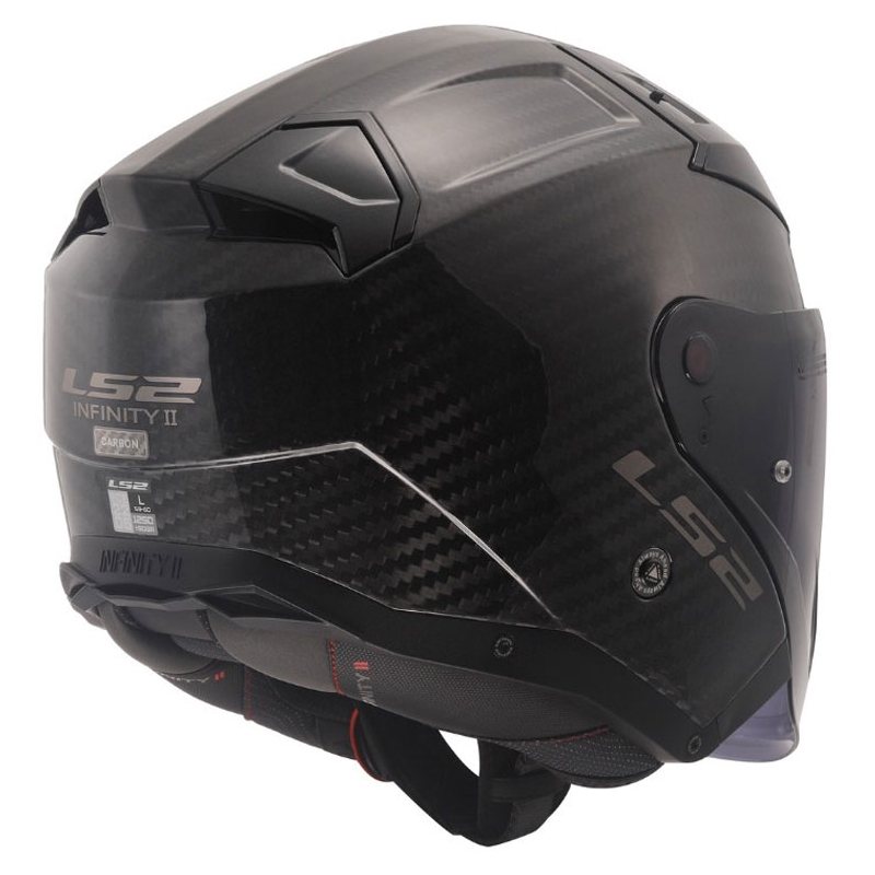 Åben motorcykelhjelm LS2 OF603 Infinity II Carbon-06 sort blank