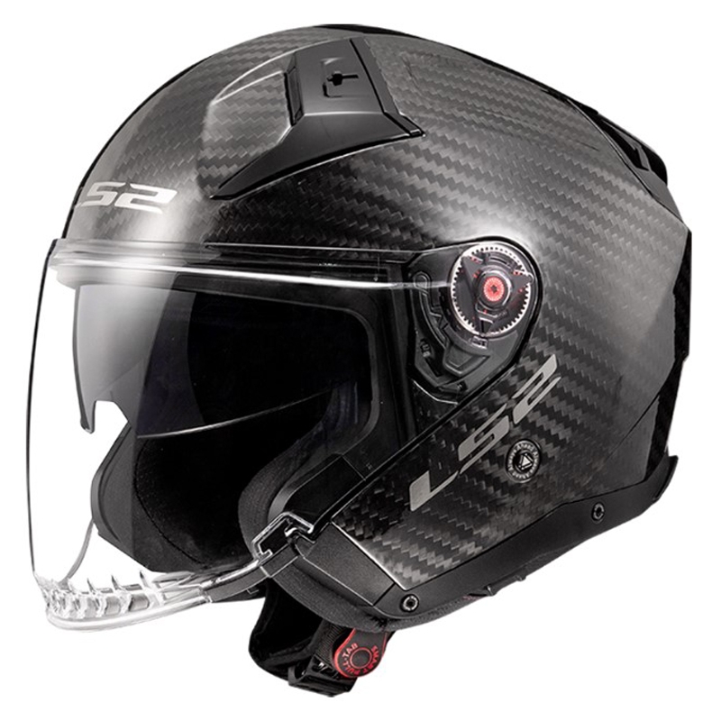 Åben motorcykelhjelm LS2 OF603 Infinity II Carbon-06 sort blank