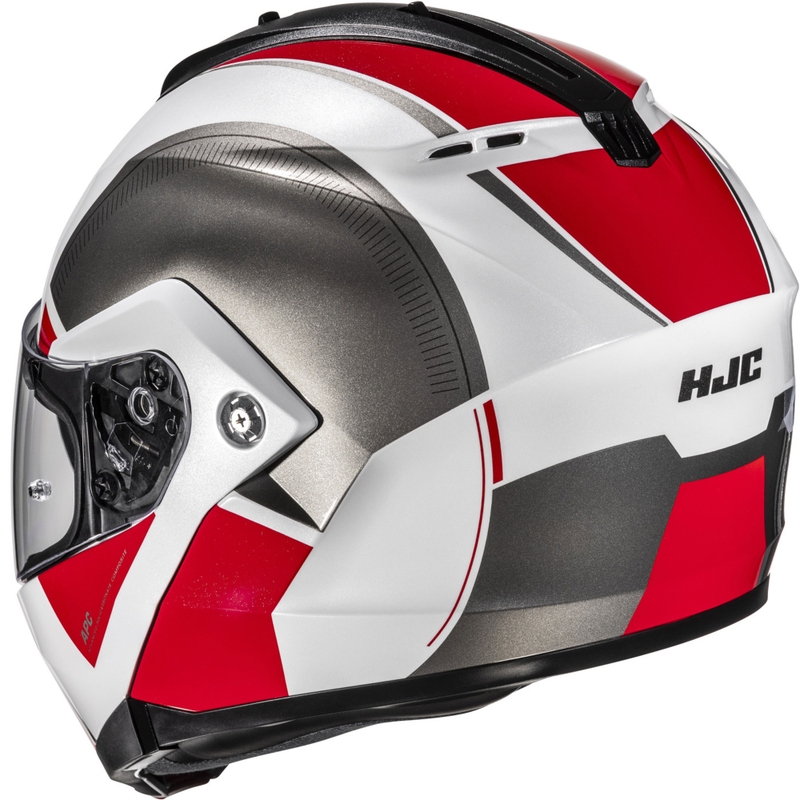 Flip-up motorcykelhjelm HJC C91N Jyn MC1 sort-hvid-rød