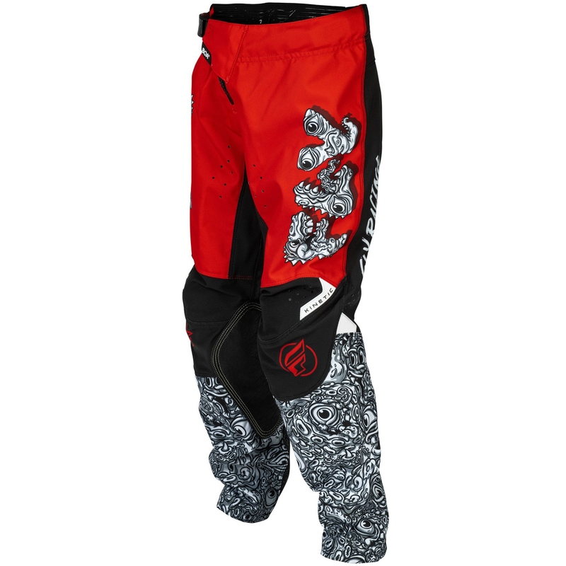 Børne motocrossbukser FLY Racing - USA Kinetic Mutant rød-hvid-sort