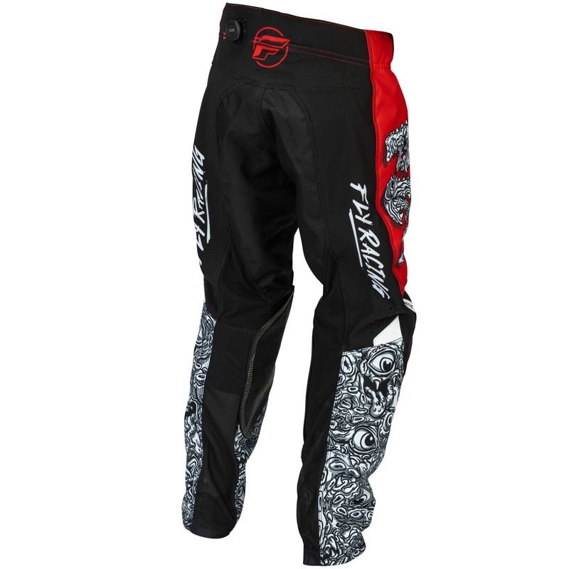 Børne motocrossbukser FLY Racing - USA Kinetic Mutant rød-hvid-sort