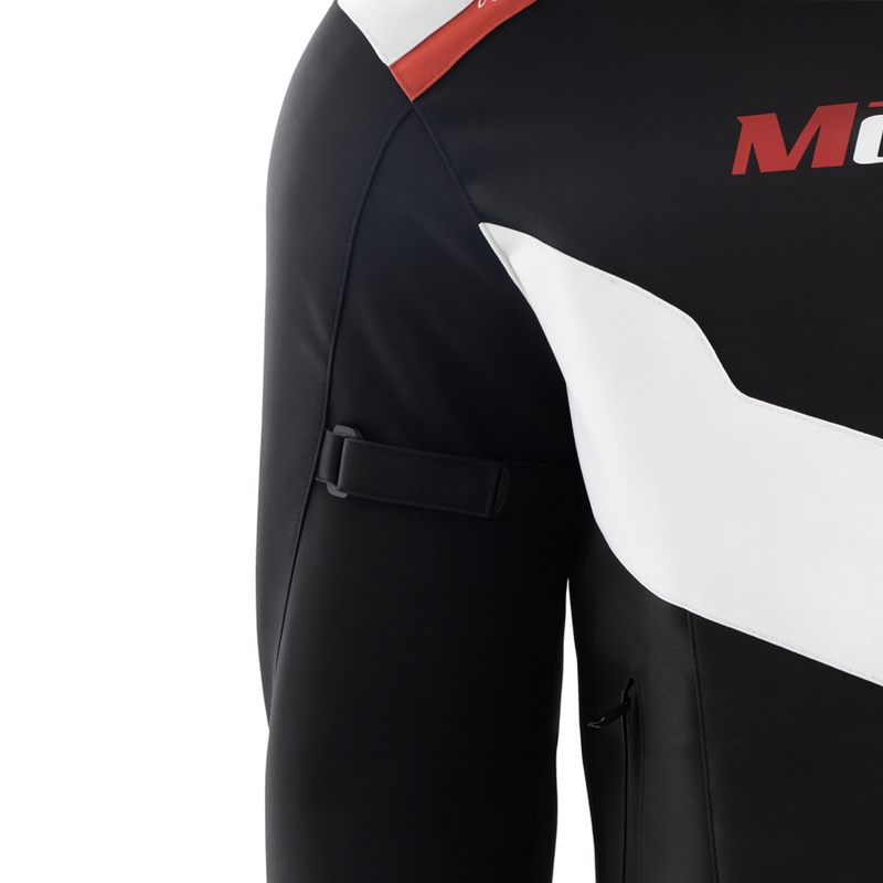Motozem Team 2 motorcykeljakke sort-hvid