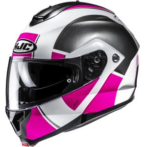 Flip-up motorcykelhjelm HJC C91N Jyn MC8 sort-hvid-pink