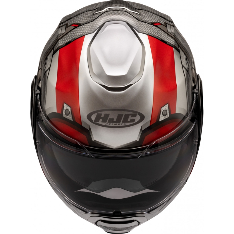 HJC F100 Ant-Man Marvel MC1 flip-up motorcykelhjelm grå-rød