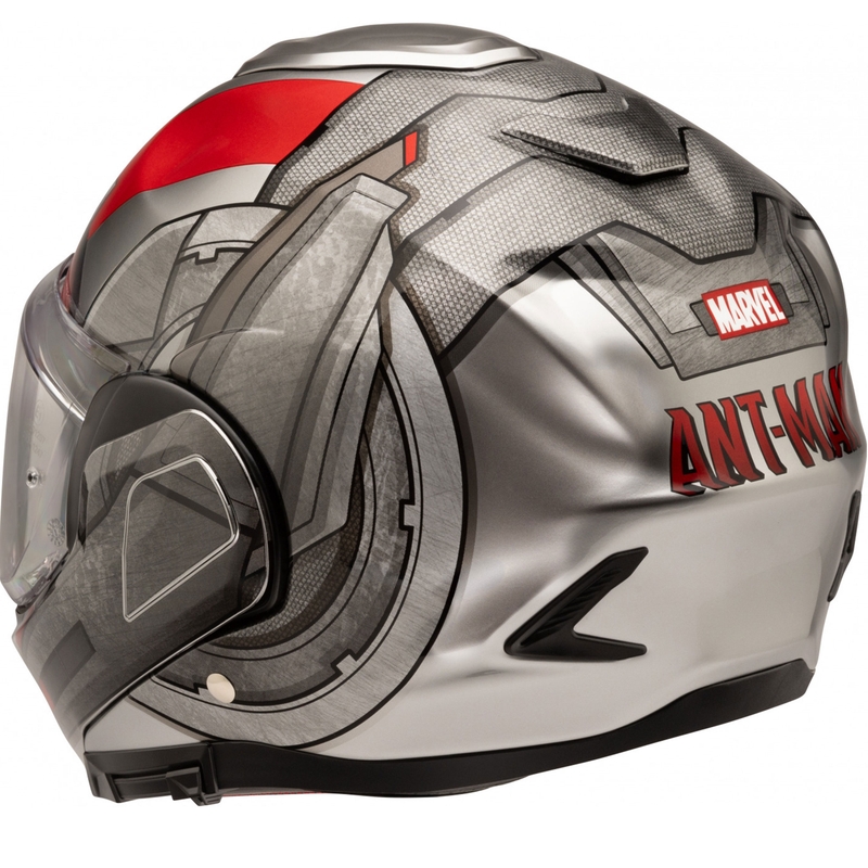 HJC F100 Ant-Man Marvel MC1 flip-up motorcykelhjelm grå-rød