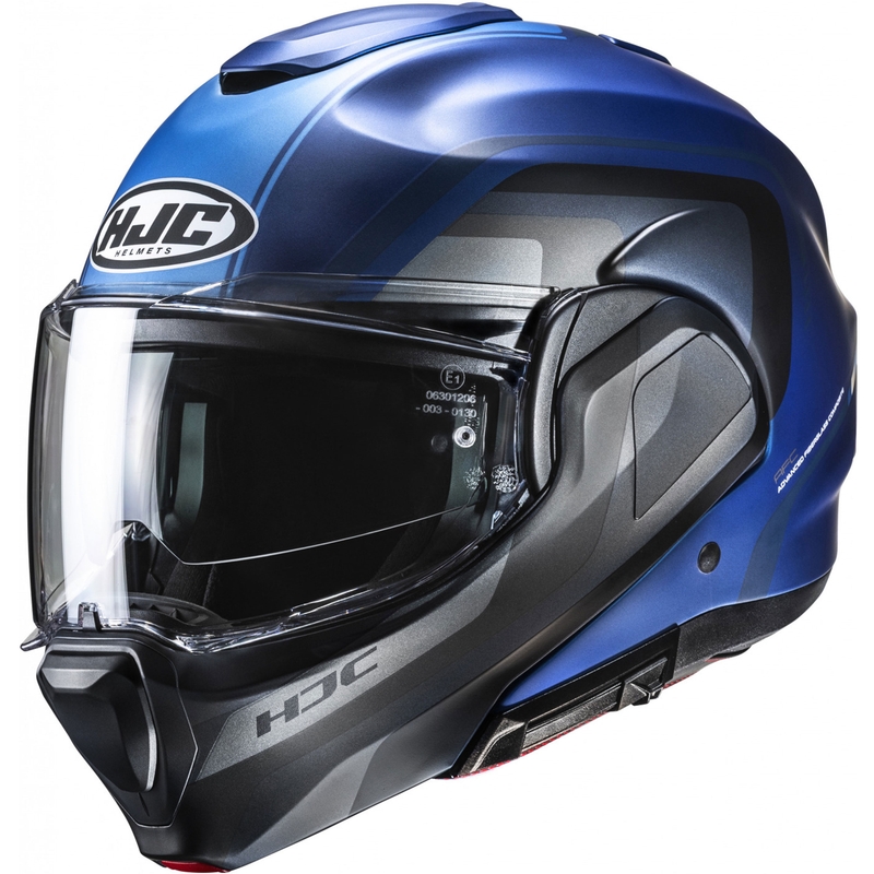 Flip-up motorcykelhjelm HJC F100 Reff MC2SF blågrå
