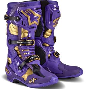 Alpinestars Tech 10 Limited Edition Champ motorcykelstøvler i lilla og guld