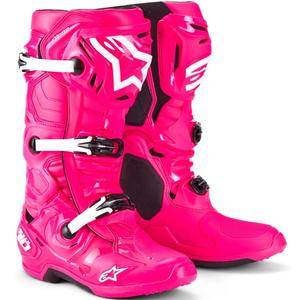 Alpinestars Tech 10 motorcykelstøvler pink-sort-hvide