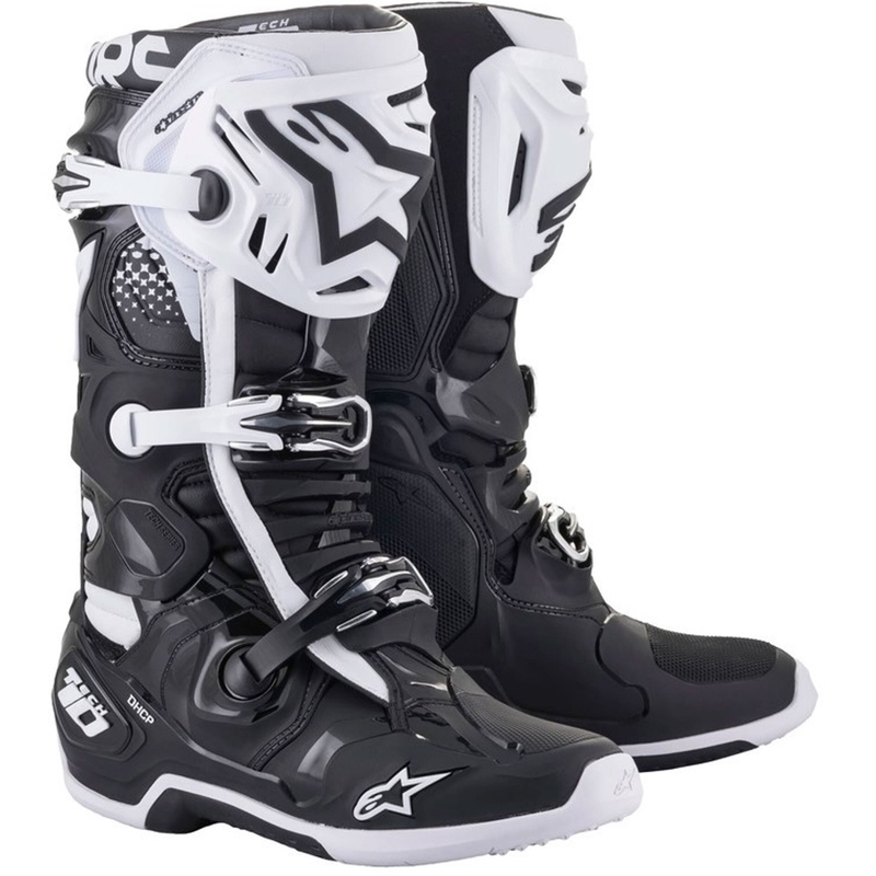 Alpinestars Tech 10 sorte og hvide motorcykelstøvler
