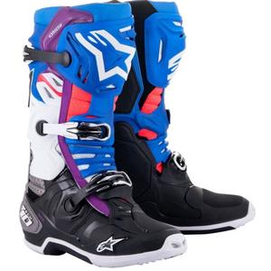 Alpinestars Tech 10 Supervented Perforated Blue-Purple-Pink-White-Grey-Black motorcykelstøvler