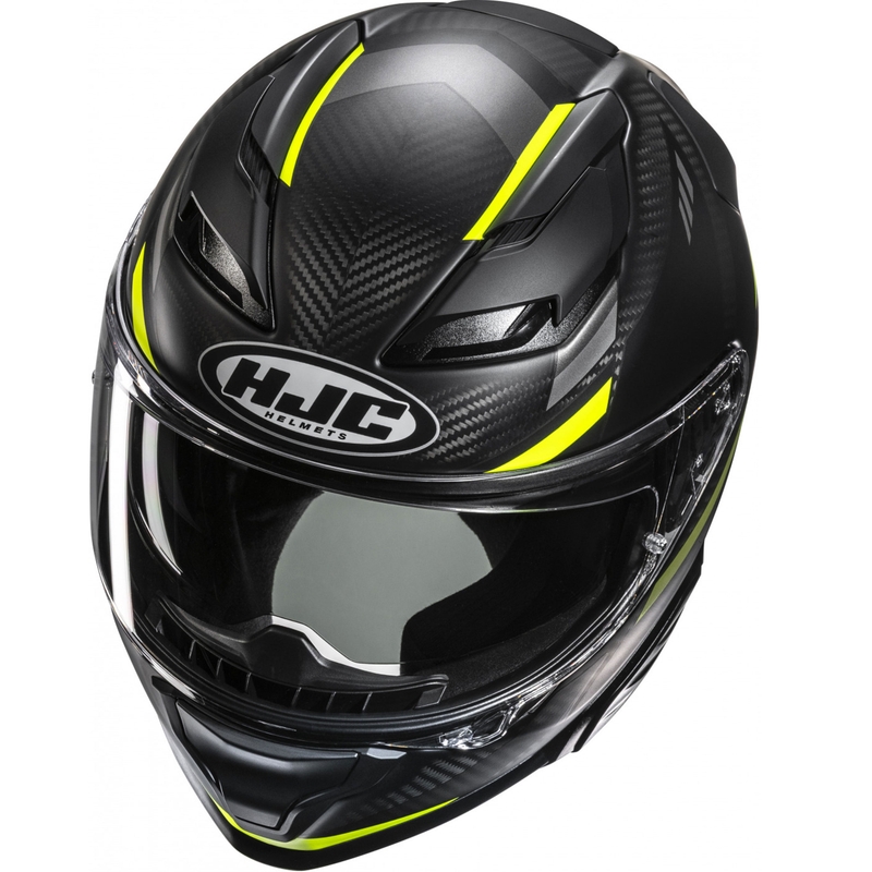 HJC F71 CARBON Esira MC3HSF integralhjelm til motorcykel, sort-fluo gul