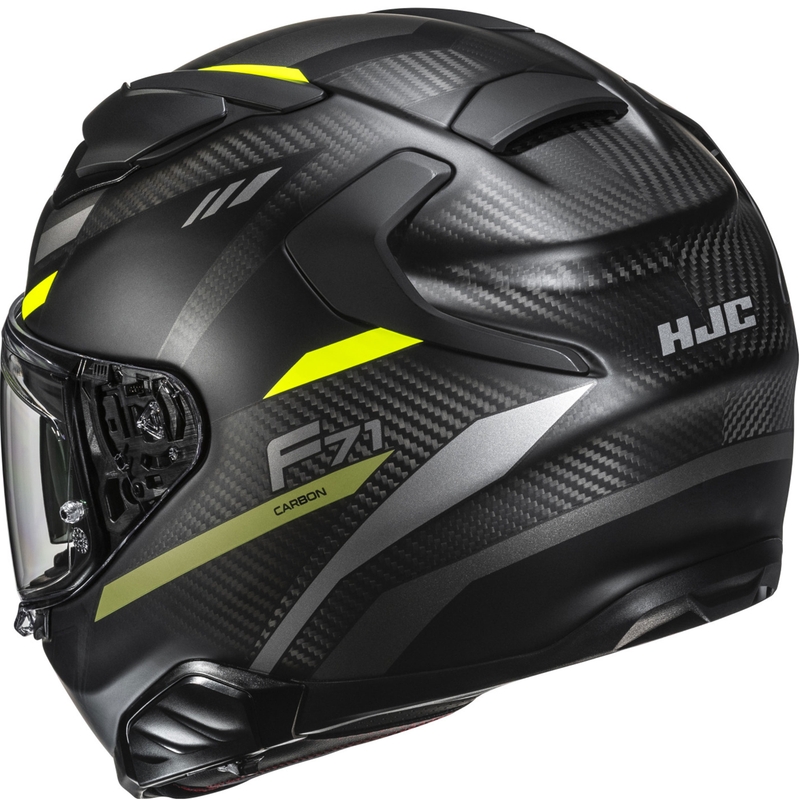 HJC F71 CARBON Esira MC3HSF integralhjelm til motorcykel, sort-fluo gul