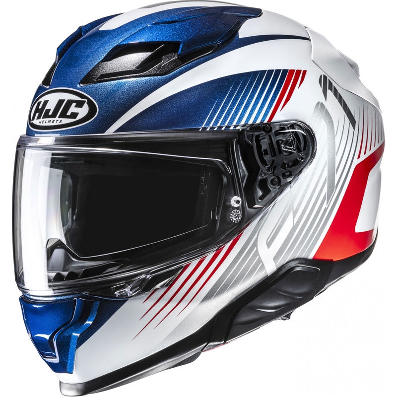 Fullface motorcykelhjelm HJC F71 Catos MC21 hvid-blå-rød