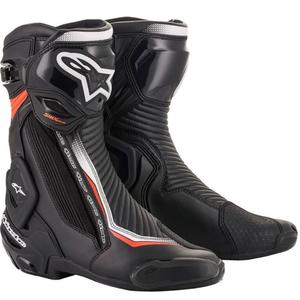 Alpinestars SMX Plus 2 sort-hvid-fluorrød motorcykelstøvler