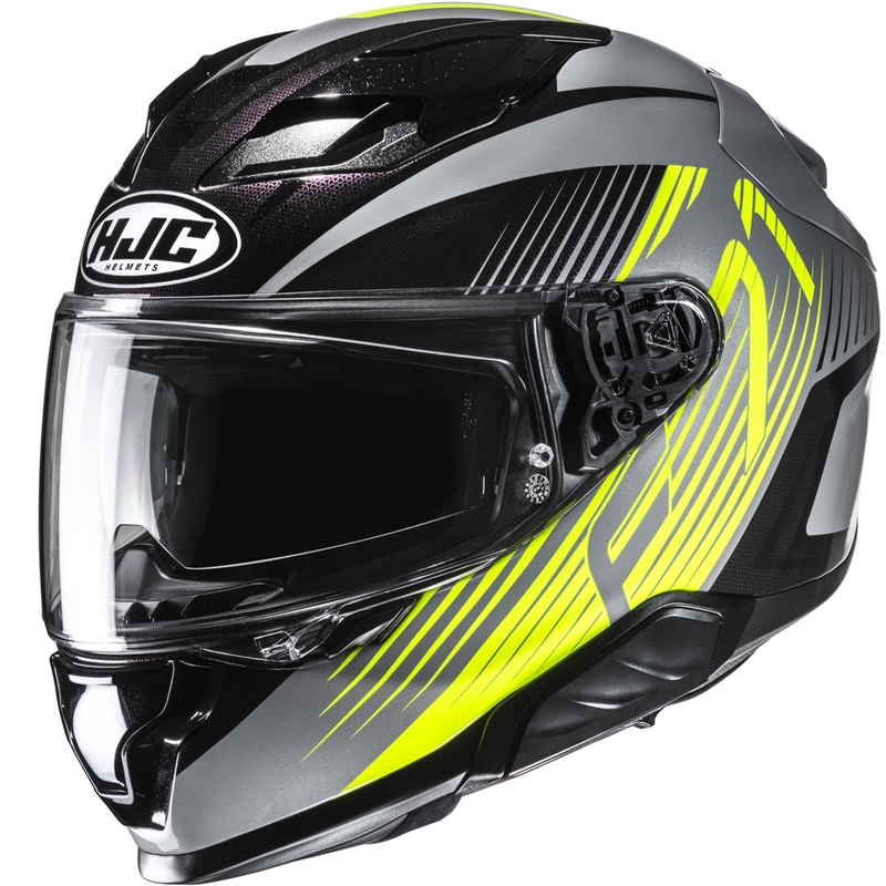 Integralhjelm HJC F71 Catos MC3H sort-grå-fluo gul