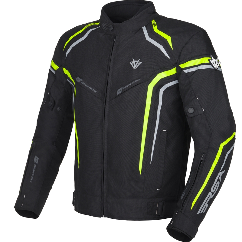 RSA Compact 2 motorcykeljakke sort-grå-fluo gul